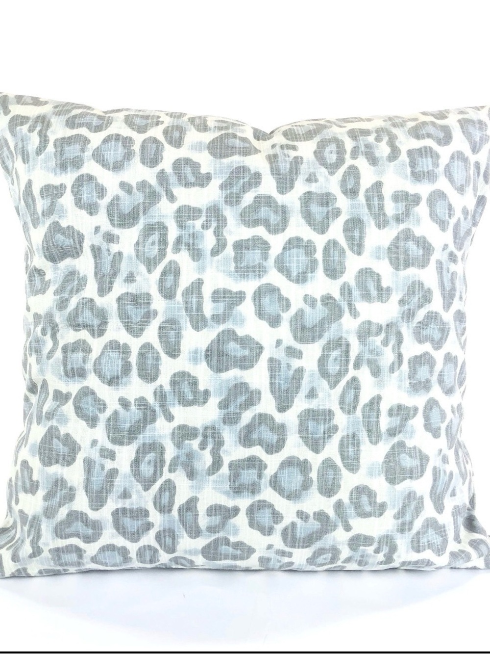 Chic Gray Blue White Leopard Print Decorative Pillow 24x24 Euro Sham